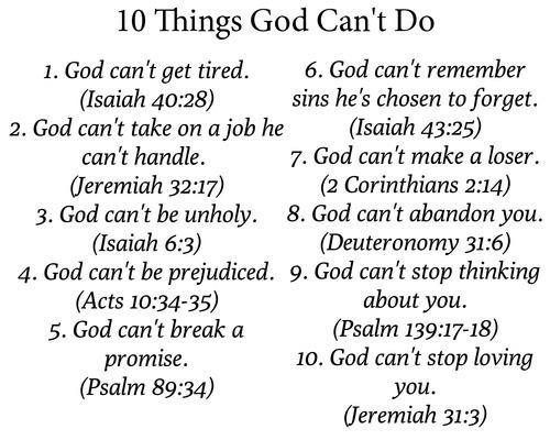 10 Things God Can't Do